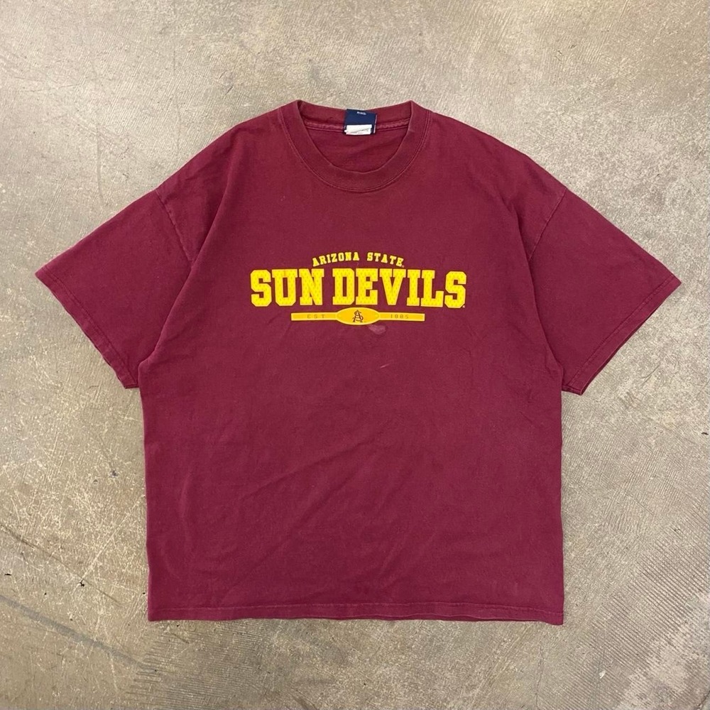 Vintage ASU Arizona State University Sun Devils NCAA Spellout T-Shirt Size XL